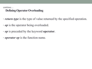 C++ - Constructors,Destructors, Operator overloading and Type ...