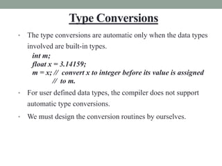 C++ - Constructors,Destructors, Operator overloading and Type ...