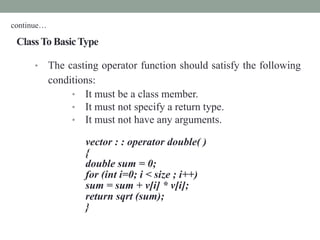 C++ - Constructors,Destructors, Operator overloading and Type ...