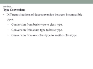 C++ - Constructors,Destructors, Operator overloading and Type ...