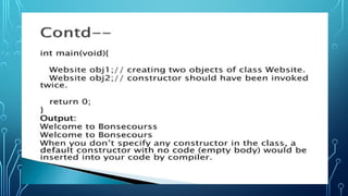 constructors in c++ designed by Rohit jain | PPTX