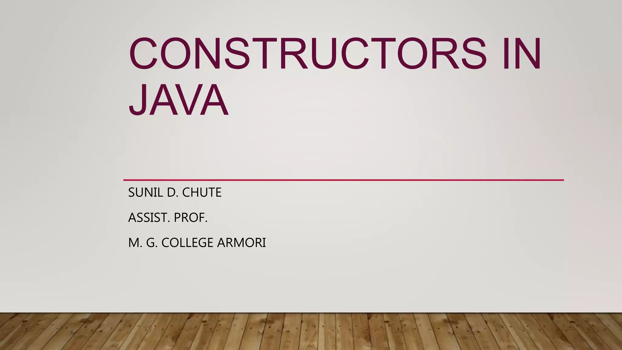 Constructors in java | PPTX
