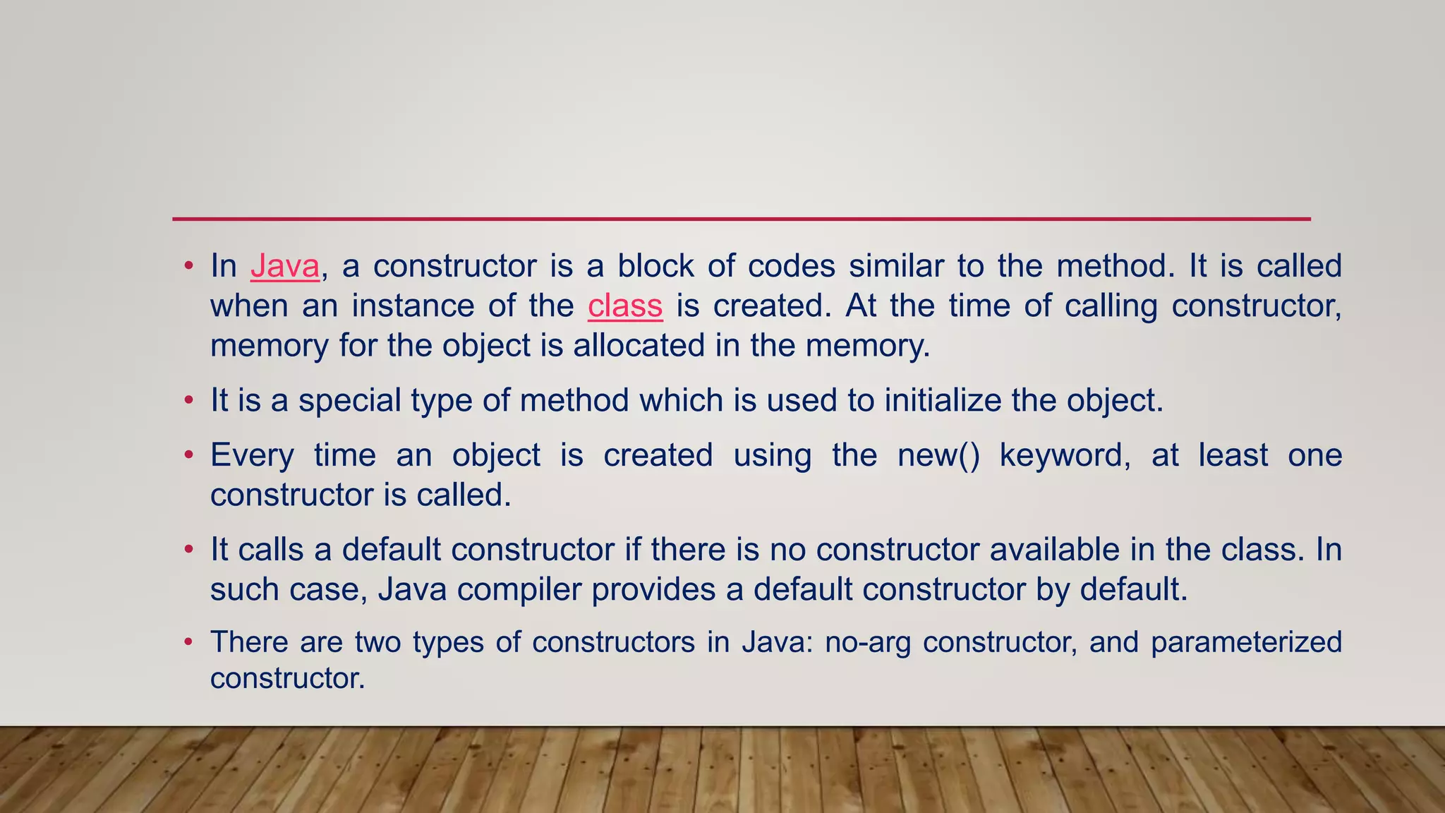 Constructors in java | PPTX