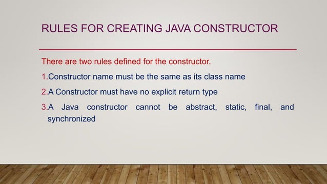 Constructors in java | PPTX