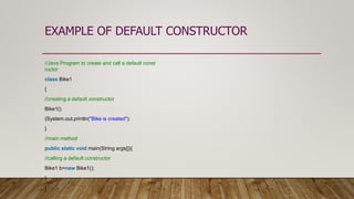 Constructors in java | PPTX