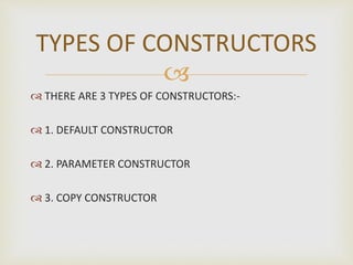 Types of Constructor in C++ | PPTX | Programming Languages | Computing