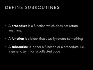 Constructs and techniques and their implementation in different ...
