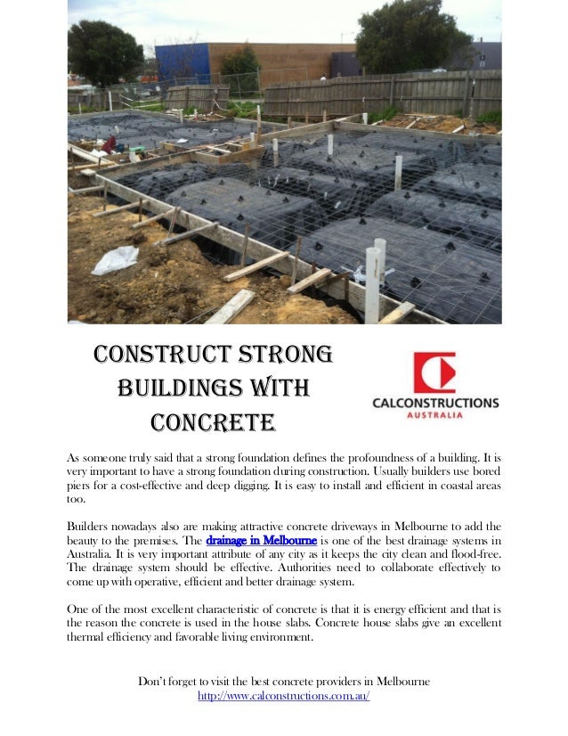 Construct strong buildings with concrete