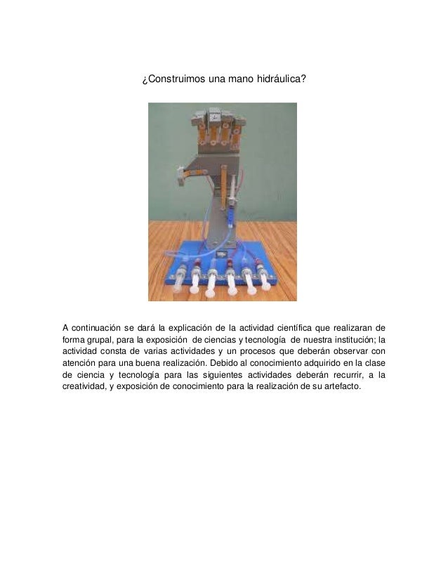 Construimos una mano hidráulica