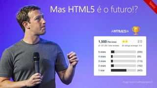 Mas HTML5 é o futuro!?
APP NATIVAHTML5
Image Source huffingtonpost.in
 