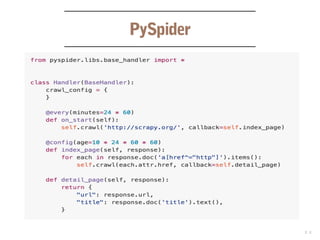 11
PySpider
 