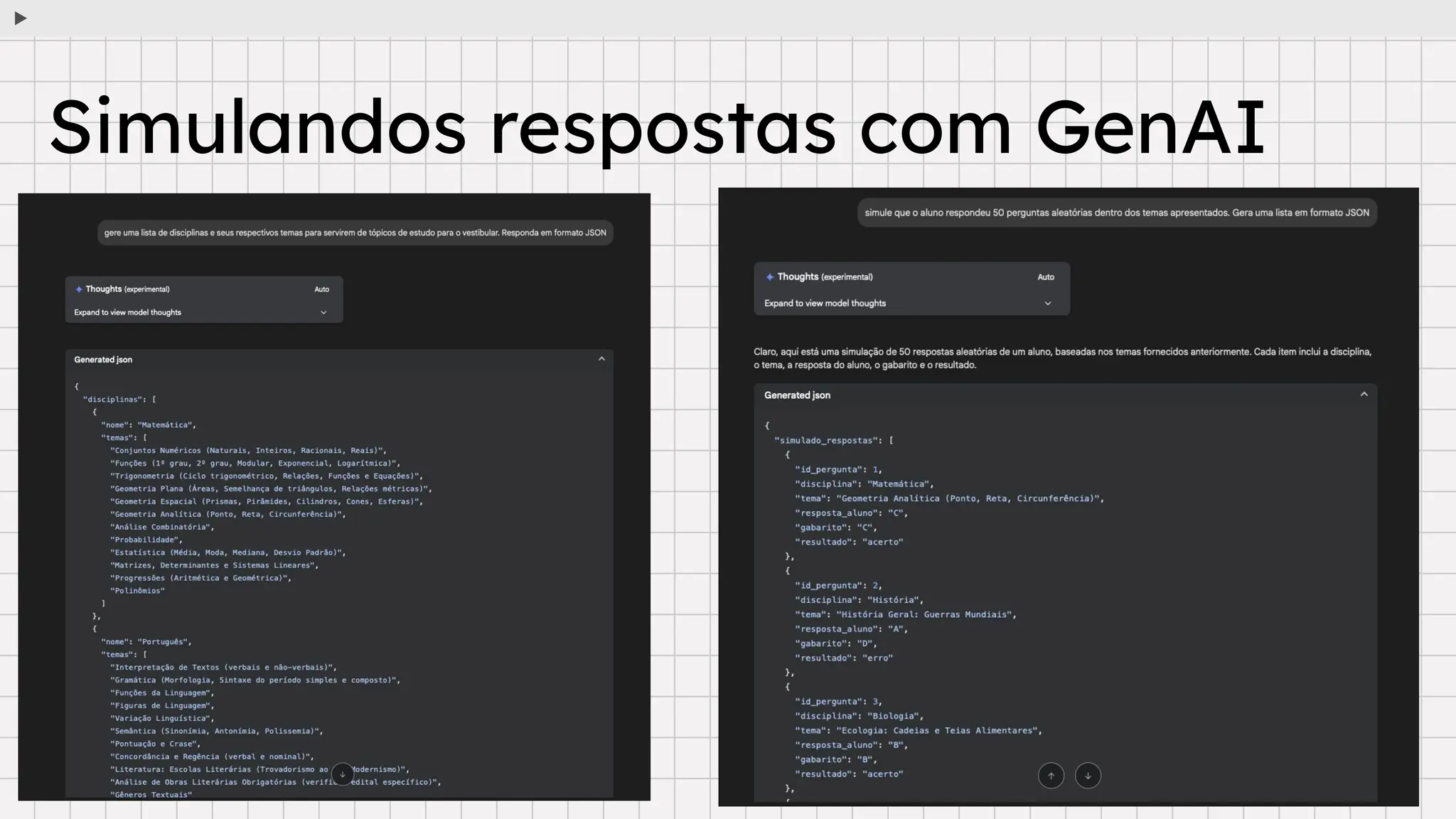 Simulandos respostas com GenAI
 