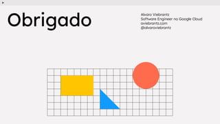 Alvaro Viebrantz
Software Engineer no Google Cloud
aviebrantz.com
@alvaroviebrantz
Obrigado
 