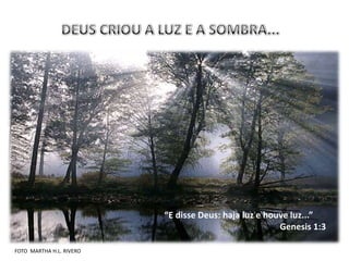 “E disse Deus: haja luz e houve luz...”
                                                       Genesis 1:3

FOTO MARTHA H.L. RIVERO
 