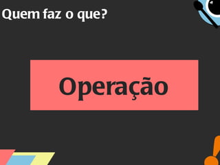 Quem faz o que? Operação 