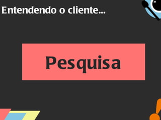Entendendo o cliente... Pesquisa 