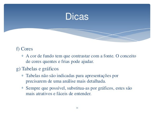 Tamanho da fonte para apresentação de slides