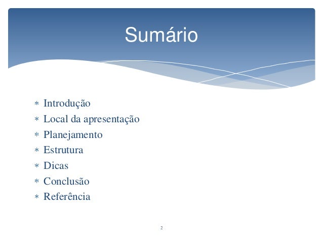 Estrutura de uma apresentação de slides