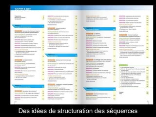 Des idées de structuration des séquences 
 