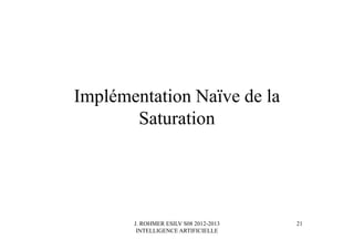 J. ROHMER ESILV S08 2012-2013
INTELLIGENCE ARTIFICIELLE
Implémentation Naïve de la
Saturation
21
 