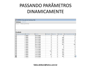 PASSANDO PARÂMETROS
DINAMICAMENTE
fabio.delboni@totvs.com.br
 