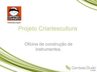 Tamandua.org.br



            Projeto Criartescultura

                  Oficina de construção de
                        instrumentos.
 
