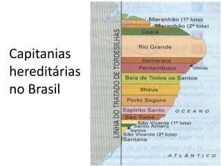 Capitanias
hereditárias
no Brasil
 