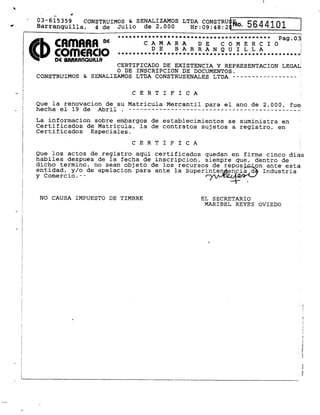 Construsenales Shareholder Records (2000)
