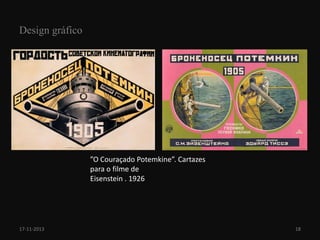 Design gráfico

”O Couraçado Potemkine”. Cartazes
para o filme de
Eisenstein . 1926

17-11-2013

18

 