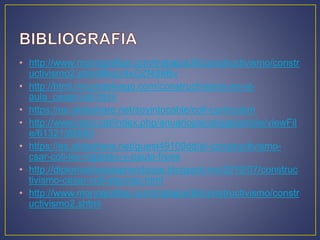 • http://www.monografias.com/trabajos36/constructivismo/constr
uctivismo2.shtml#ixzz4xOZNS6Bv
• http://html.rincondelvago.com/constructivismo-en-el-
aula_cesar-coll.html
• https://es.slideshare.net/soyintocable/coll-curriculum
• http://www.raco.cat/index.php/anuariopsicologia/article/viewFil
e/61321/88955
• https://es.slideshare.net/guest49109dd/el-constructivismo-
csar-coll-lev-vigotsky-y-paulo-freire
• http://diplomadoexpaprendizaje.blogspot.mx/2010/07/construc
tivismo-cesar-coll-algunas.html
• http://www.monografias.com/trabajos36/constructivismo/constr
uctivismo2.shtml
 