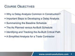 Construction Delay Analysis, Simplified