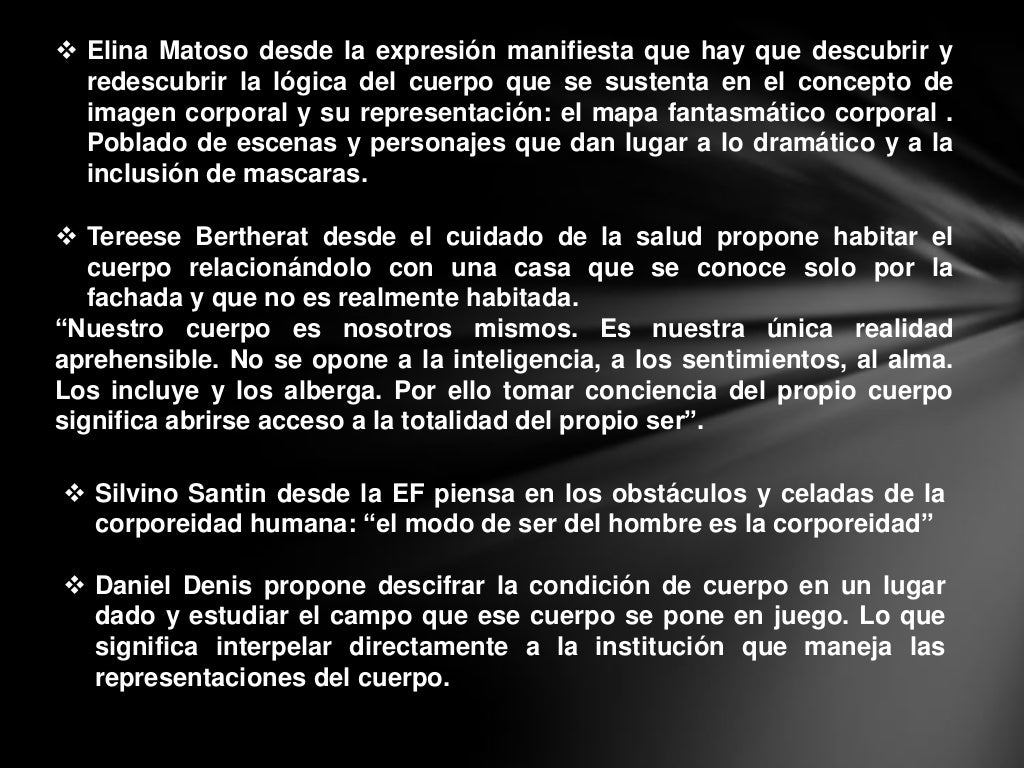 Construyendo el concepto de corporeidad