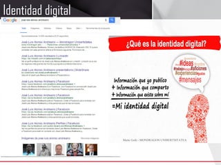 Identidad digital
Maite Goñi - MONDRAGON UNIBERTSITATEA
 
