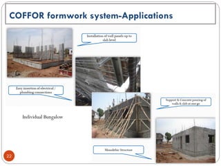 22
COFFOR formwork system-Applications
Individual Bungalow
 