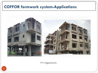 23
COFFOR formwork system-Applications
P+5Appartments
 