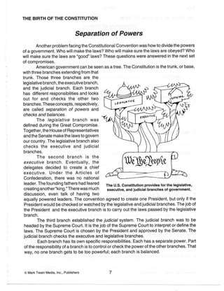 Constitution Worksheets