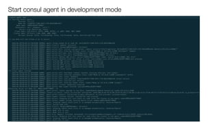 Start consul agent in development mode
 
