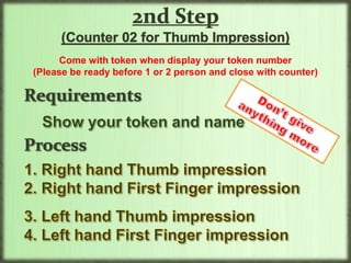 First Step (Counter 01 for Token )RequirementsBelow 18 yearsForm B