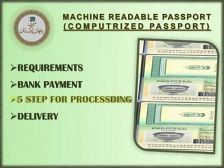 MACHINE READABLE PASSPORT (COMPUTRIZED PASSPORT)REQUIREMENTS