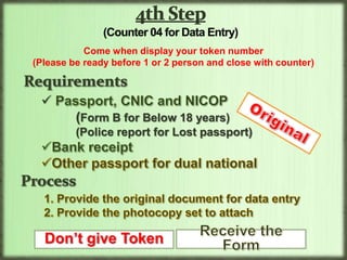 After completing, and get back token then go to counter 04
