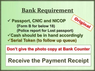   CNIC/NICOP & Police report for Lost passport