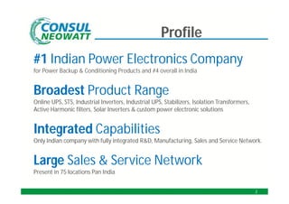 Consul Neowatt Power Solutions Pvt. Ltd, Chennai, Power Conditioning
