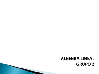 ALGEBRA LINEAL
GRUPO 2
 