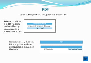 ResumenEl resumen es la totalización de uno o varios campos con los cuales podemos generar diferentes tipos de archivos así como graficarlos En este caso observamos la cantidad de autobuses que tiene cada una de las empresas que están registradas en el sistema.Además se pueden usar las opciones que se encuentran en la parte superior izquierda