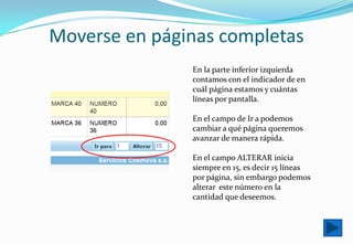 Volver : regresar a la pantalla anterior