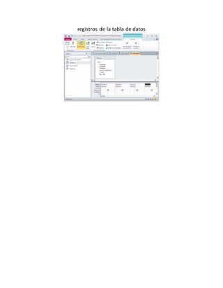 registros de la tabla de datos