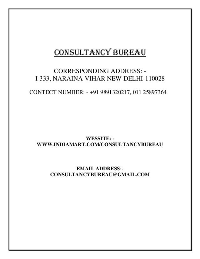 Consultancy Bureau New Delhi Reports Images, Photos, Reviews