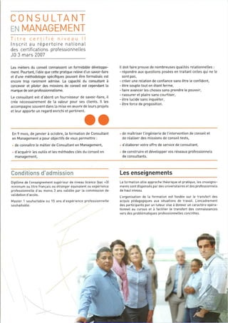 Devenez Consultant en Management