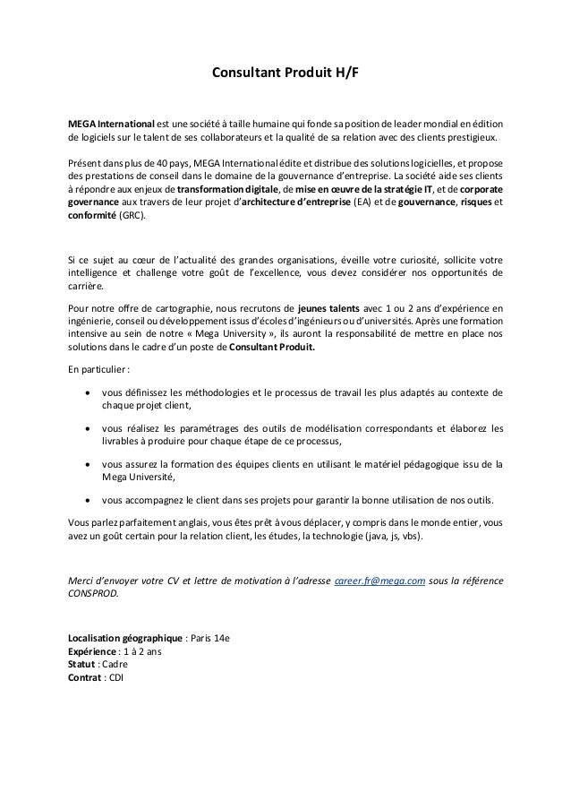 Lettre De Motivation Consultant Transformation Digitale  Branden White