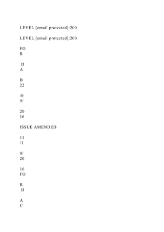 LEVEL [email protected]:200
LEVEL [email protected]:200
FO
R
D
A
B
22
/0
9/
20
16
ISSUE AMENDED
11
/1
0/
20
16
FO
R
D
A
C
 